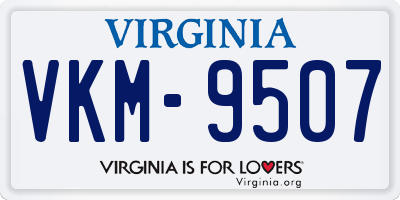 VA license plate VKM9507