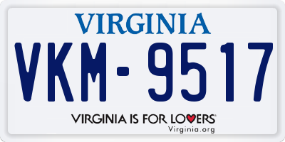 VA license plate VKM9517