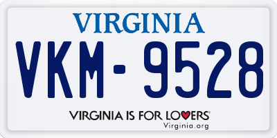 VA license plate VKM9528