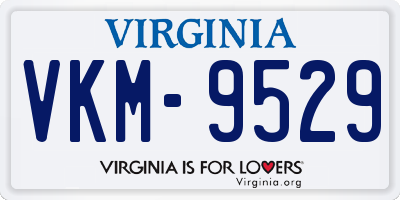 VA license plate VKM9529
