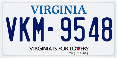 VA license plate VKM9548