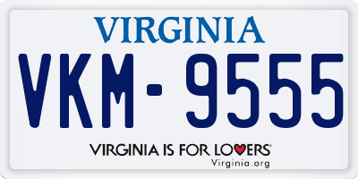 VA license plate VKM9555