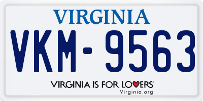 VA license plate VKM9563