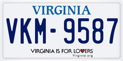 VA license plate VKM9587