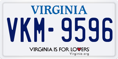 VA license plate VKM9596