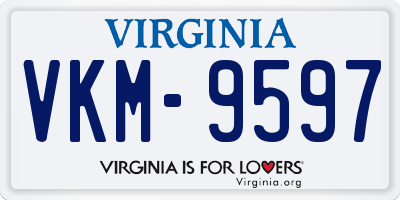 VA license plate VKM9597
