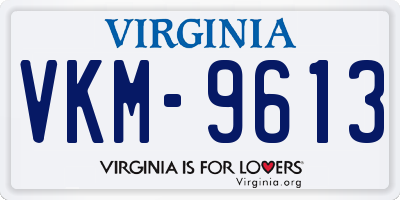 VA license plate VKM9613