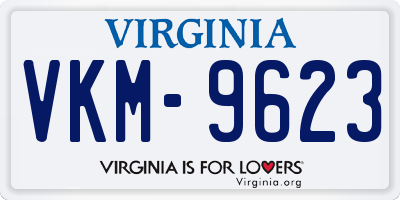 VA license plate VKM9623
