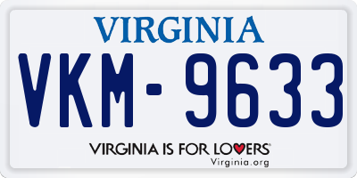 VA license plate VKM9633