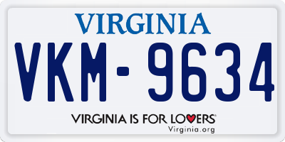 VA license plate VKM9634