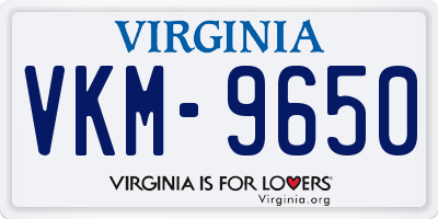 VA license plate VKM9650