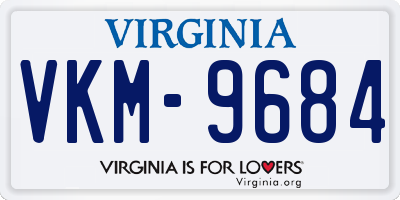 VA license plate VKM9684