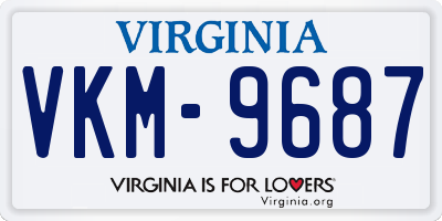 VA license plate VKM9687