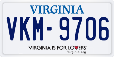 VA license plate VKM9706