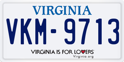 VA license plate VKM9713