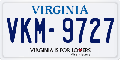 VA license plate VKM9727