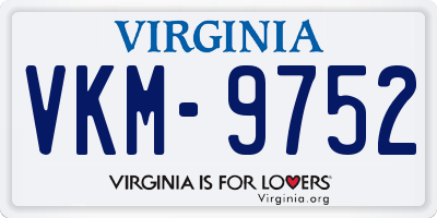 VA license plate VKM9752