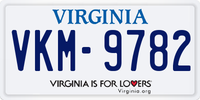 VA license plate VKM9782