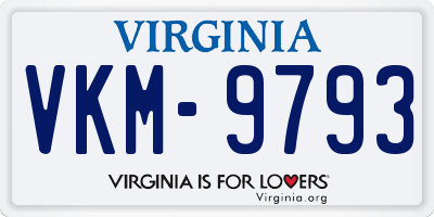 VA license plate VKM9793