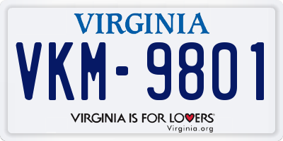 VA license plate VKM9801