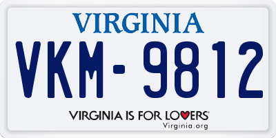 VA license plate VKM9812