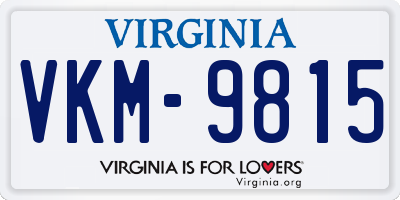 VA license plate VKM9815