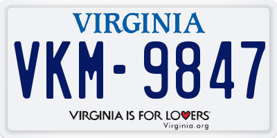 VA license plate VKM9847