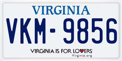 VA license plate VKM9856
