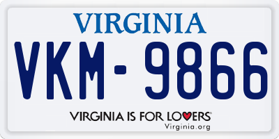 VA license plate VKM9866