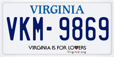 VA license plate VKM9869