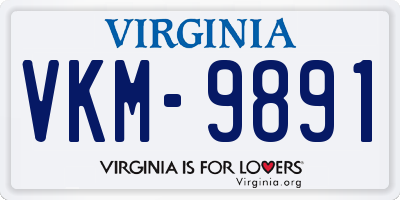 VA license plate VKM9891