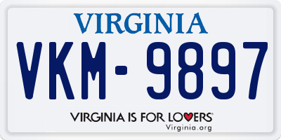 VA license plate VKM9897