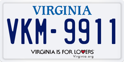 VA license plate VKM9911