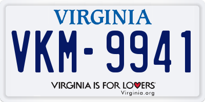 VA license plate VKM9941