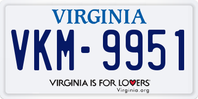 VA license plate VKM9951