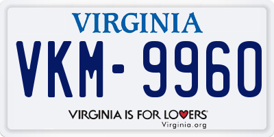 VA license plate VKM9960