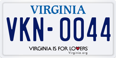 VA license plate VKN0044