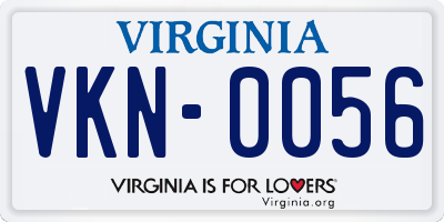 VA license plate VKN0056