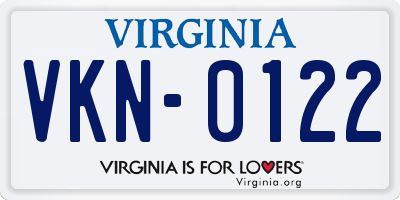VA license plate VKN0122