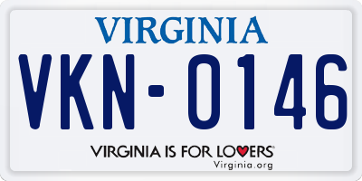 VA license plate VKN0146