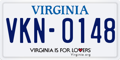 VA license plate VKN0148