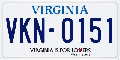 VA license plate VKN0151