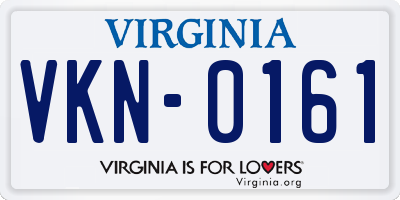 VA license plate VKN0161