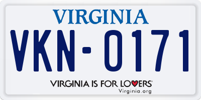 VA license plate VKN0171