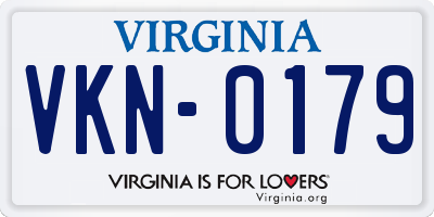 VA license plate VKN0179