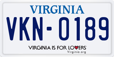 VA license plate VKN0189