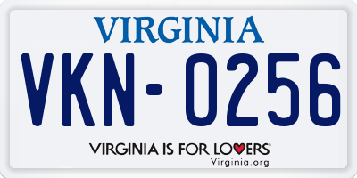 VA license plate VKN0256