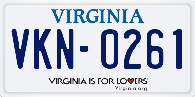 VA license plate VKN0261