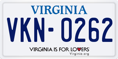 VA license plate VKN0262