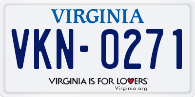 VA license plate VKN0271